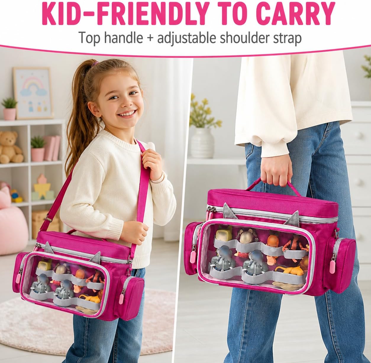 Travel Storage Bag for Toniebox - Compatible with 2/1 Starter Set, for Tonies Figures, Headphones & Charging Station, with Handle & Shoulder Strap (Case Only)