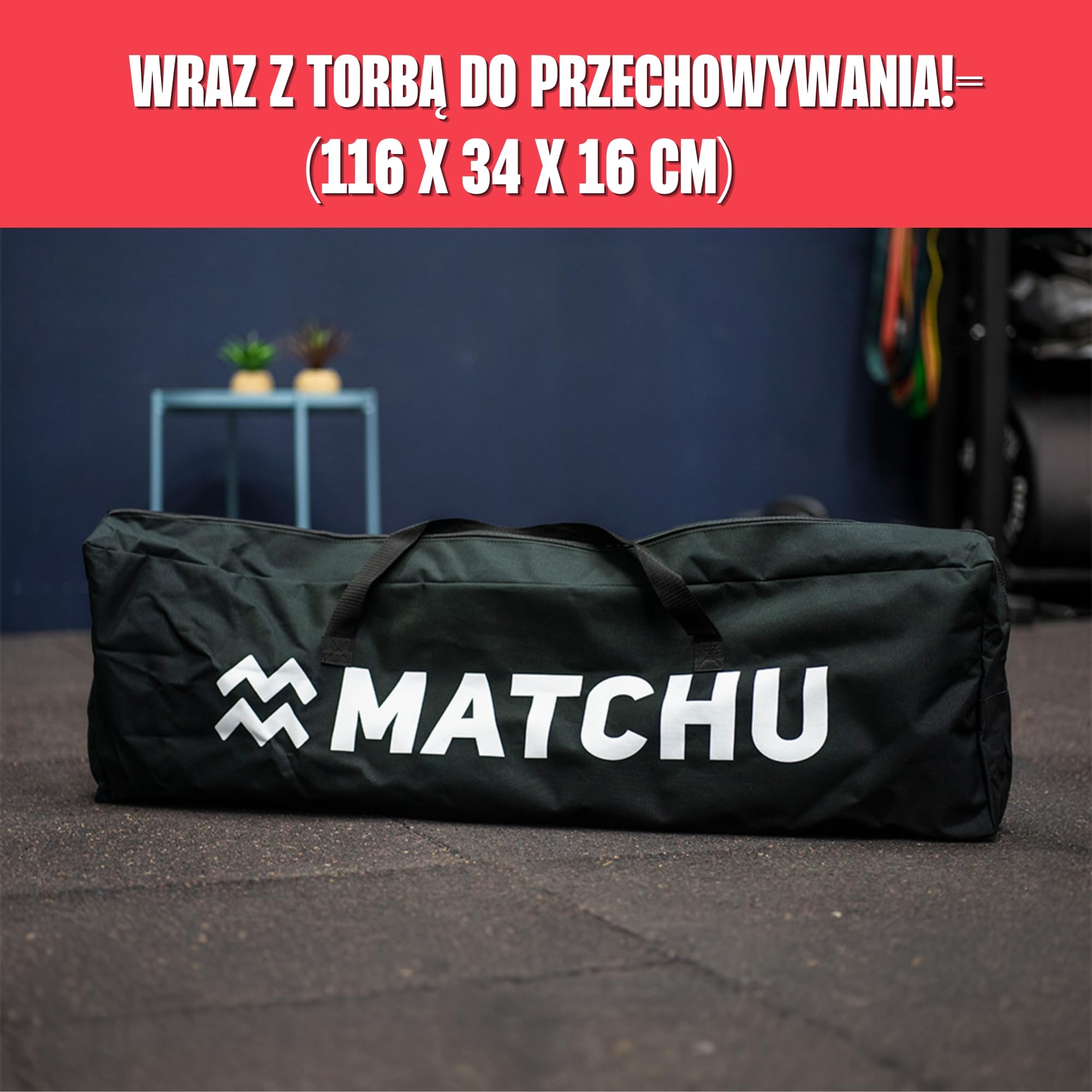 MATCHU - AirTrack - Mata gimnastyczna - Mata do ćwiczeń - Nadmuchiwana - 3x1 m - W zestawie pompa elektryczna, torba do przechowywania i zestaw naprawczy - Nośność 150 kg