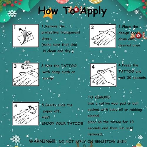 Miniatura 7 de 148 tatuajes temporales de Navidad para niños, tatuajes individuales de Navidad para niños, recuerdos de fiesta de Navidad, relleno de calcetines,