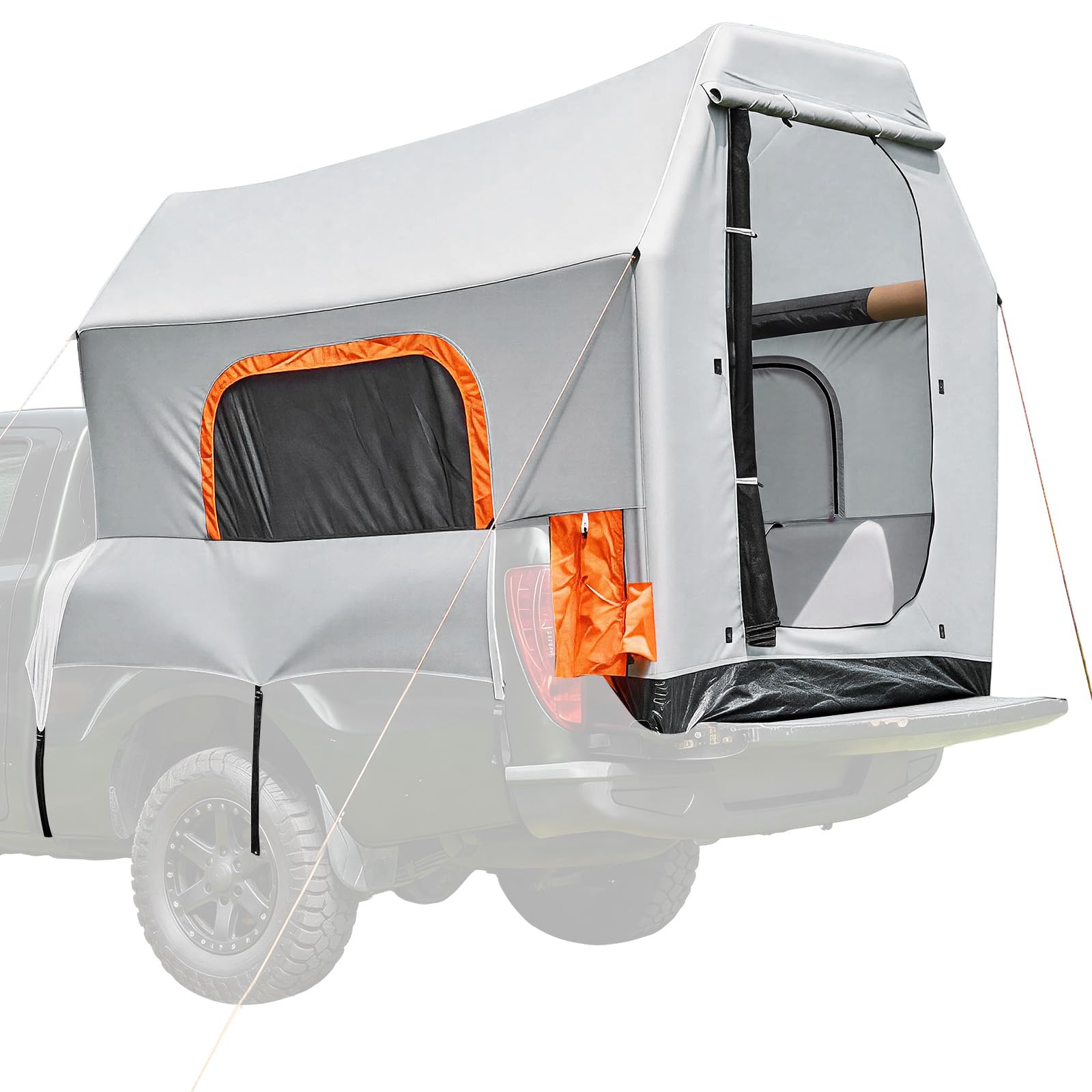 VEVOR Aufblasbares Campingzelt für Ladefläche 219 x 165 x 183 cm, Pickup Zelt Wasserdicht (PU2000 mm) mit Belüfteten Netzfenstern, ideal für Camping Wandern Outdoor-Aktivitäten inklusive Luftpumpe
