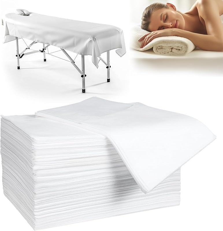 Lençóis descartáveis para maca de massagem GGYKJSK, tecido não tecido com filme plástico, 80 x 180 cm, Pacote com 100