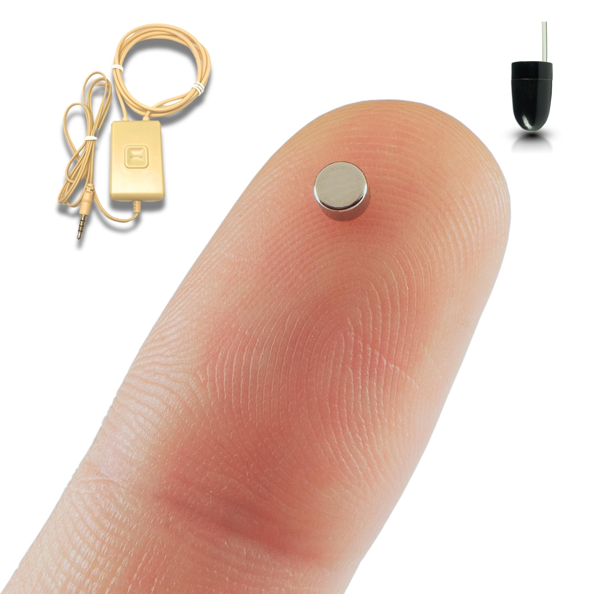 PingaOculto Pinganillo para Exámenes Imán Invisible para Móvil con Micrófono - Auricular Espía Mini Inalámbrico para Llamadas y Grabaciones Oculto (Pinganillo Imán V3 + VIP Pro UltraMini)