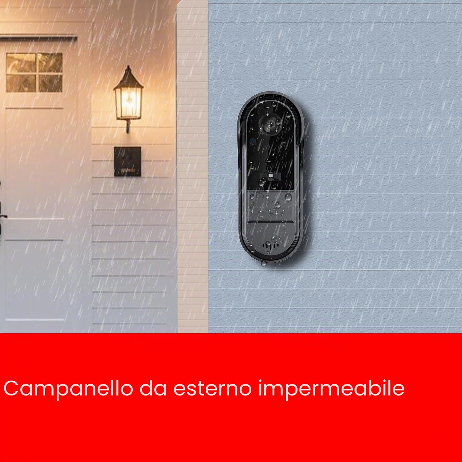 TKMARS Videocitofono senza Fili da Esterno 1080P Citofono senza Fili da Esterno Campanello HD Visione Notturna Citofono Grandangolare IP65 Impermeabile Videocitofono con Schermo 4,3P Batteria 1000mAh