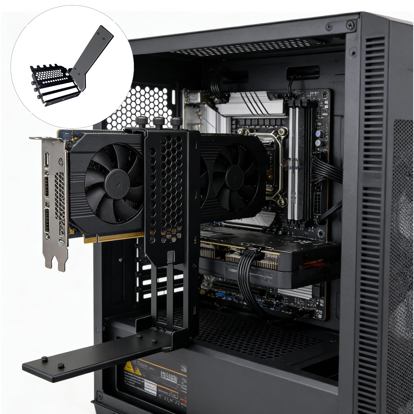 Custodia Verticale per GPU Custodia per Scheda Grafica Staffa per sterzo Staffa Supporto per GPU Supporto per Immagini in Frigorifero per Video in Alluminio