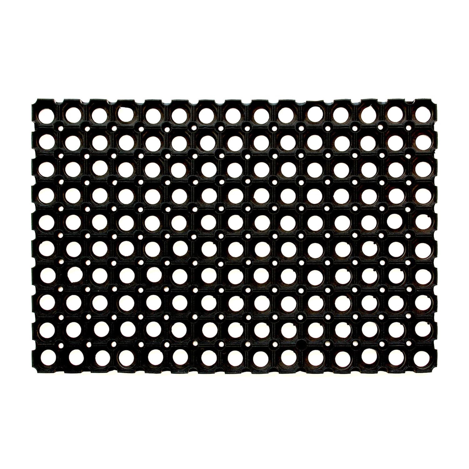 OLIVO.Shop | Zerbino Robusto in Gomma per Esterno, Drenante e Antiscivolo, Tappeto a Griglia per Pioggia, Varie Misure (100x150 Latex Nero)