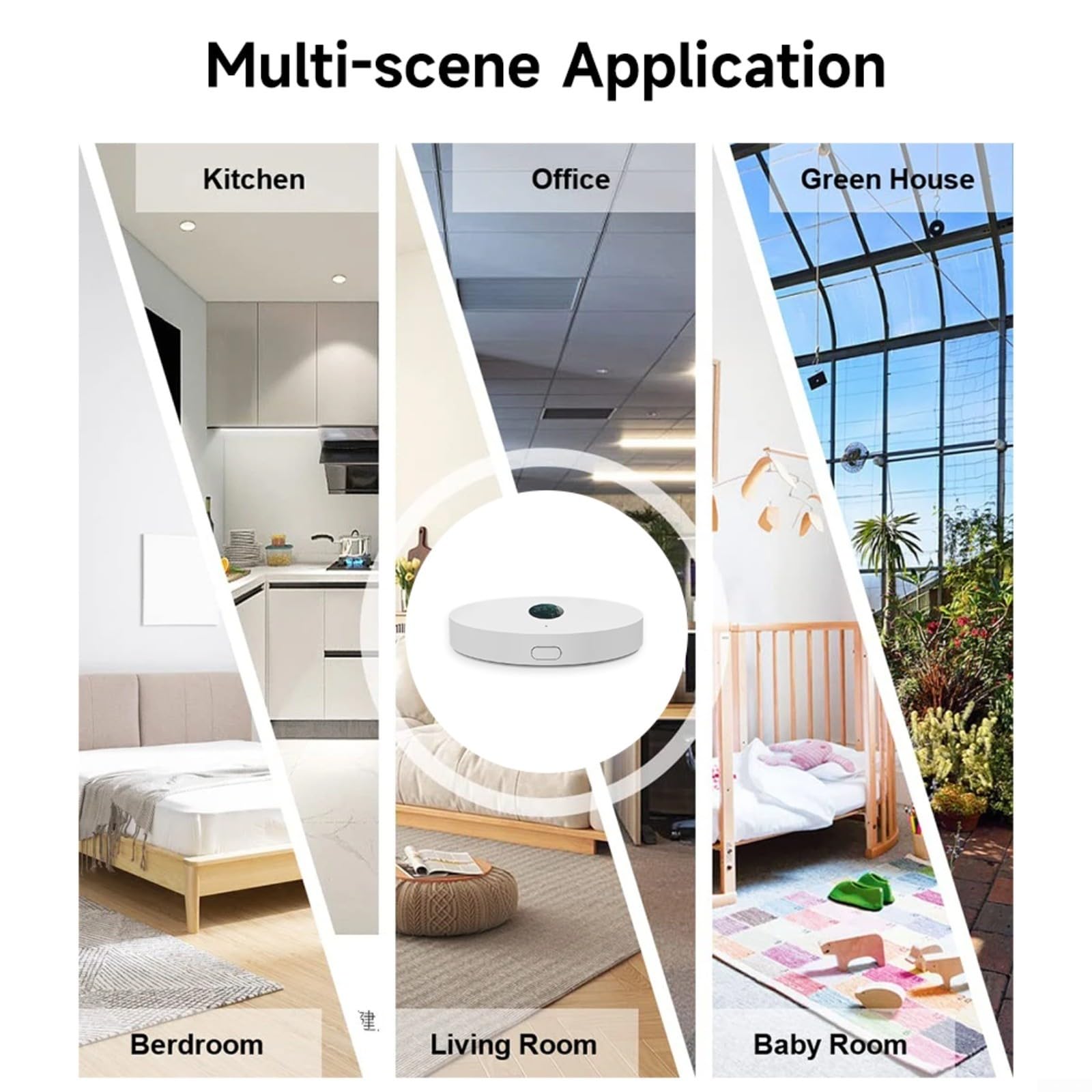 für Smart Life für WiFi/für ZigBee Lichtsensor Helligkeitsmesser für Hausautomation, Energieeffizient, Präzise Erkennung, Einfache Installation, für Tuya, 6,5x6,5x1,2cm, Weiß(Wifi)