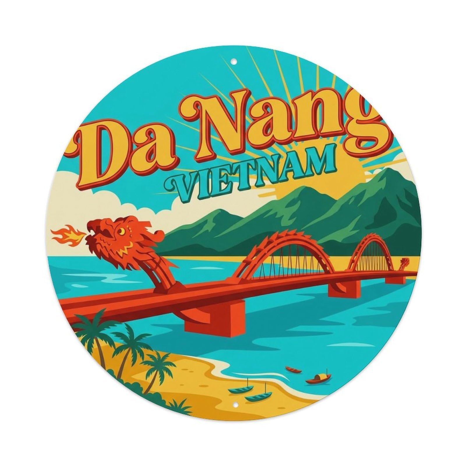 Retro Travel Vietnam Da Nang 1 Metal Tin Sign