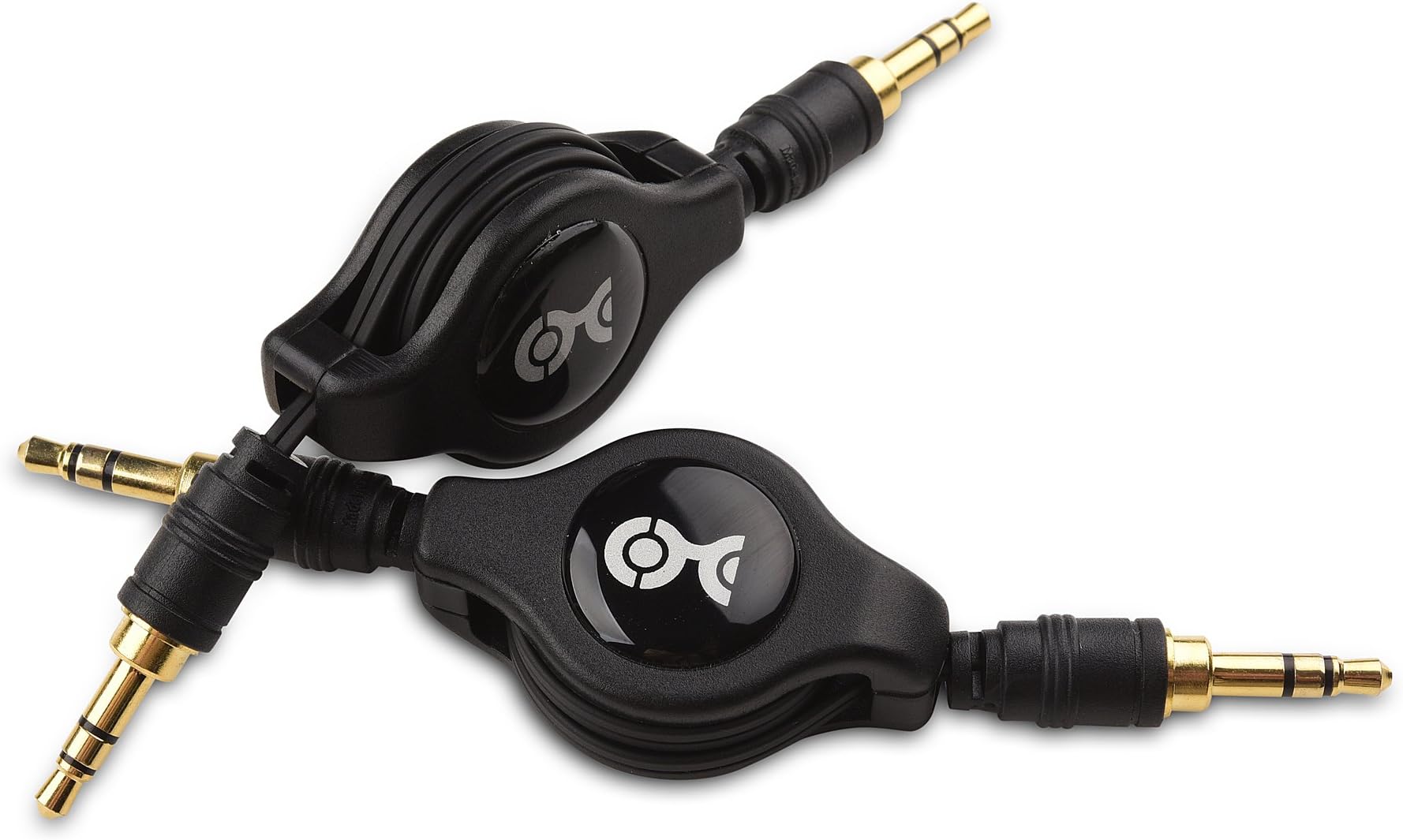 Cable Matters 2-Pack Gold-Plated Retractable Aux Cable - 2.5 Feet