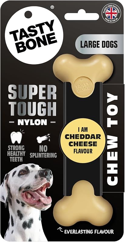 Brinquedo Mastigável de Nylon Tasty Bone com Sabor de Queijo para Cães Grandes PITB-018