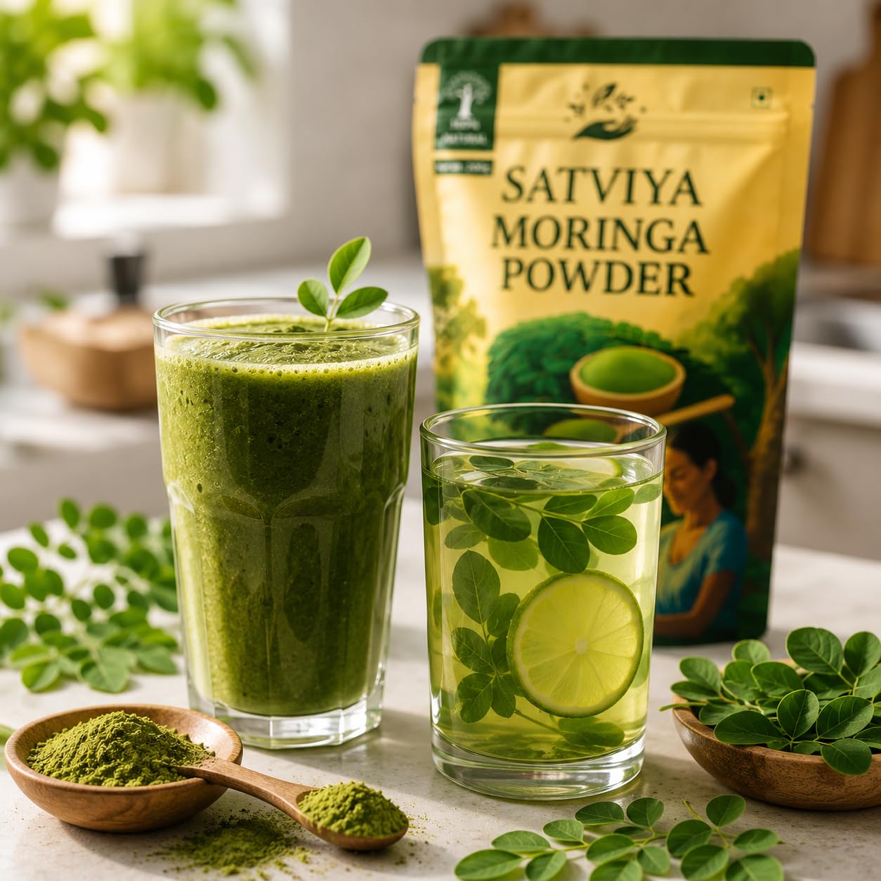 Moringa Powder Organic India - 350g, Pure Natural Moringa Leaves powder, Ayurvedic Superfood for Naturally Boost Energy Levels, Immunity, Boost Energy Level & Digestion — Amazon image 4
