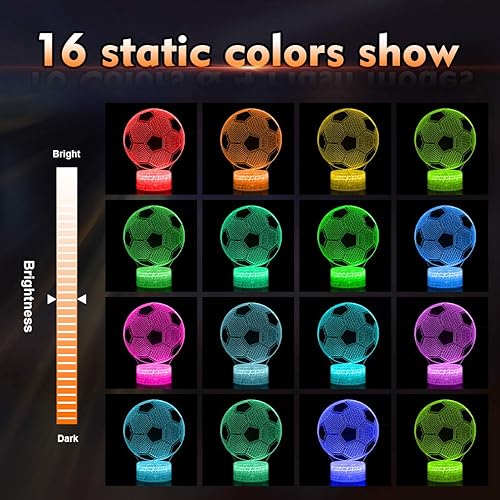 Miniatura 3 de Lámpara 3D deportiva con control remoto y táctil, varios modos de color y intermitentes y brillo ajustado, USB y pilas, los mejores regalos para