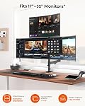 Moniteur Triple Mont jusqu'à 32-inch Ecrans, poids lourds 3 Moniteur de bureau avec bras de ressort à gaz, rotation pivotante en Tilt entièrement réglable, cales 19.8 Lbs par bras, VESA 75x75/100x100mm, noir