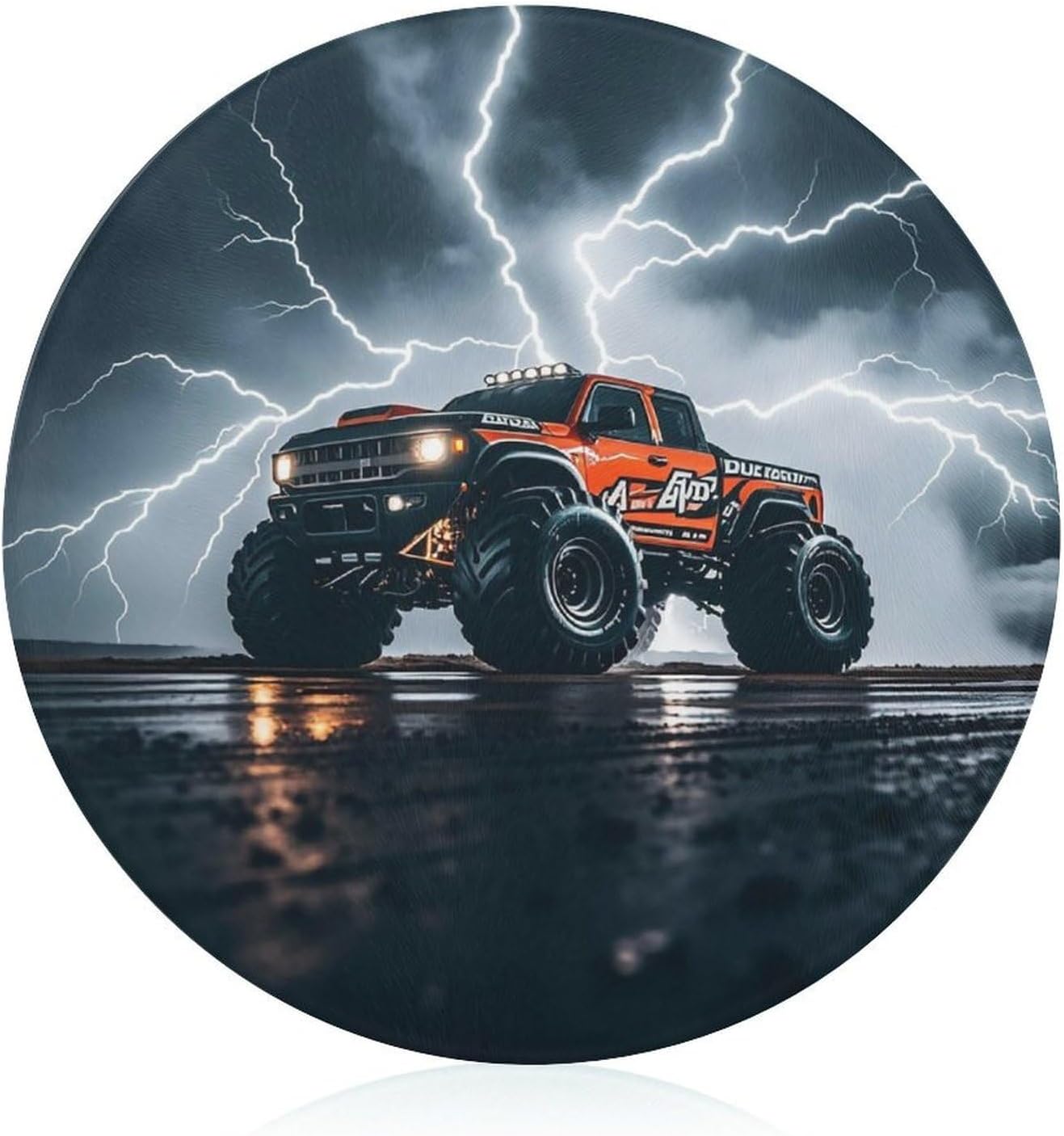Monster Truck Black Sky Tempered Glass Cutting Boards for Kitchen