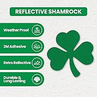 Vista 6 de LiteMark Calcomanía reflectante verde de trébol de 2 pulgadas para casco, caja de herramientas, laptop, etc. Paquete de 3