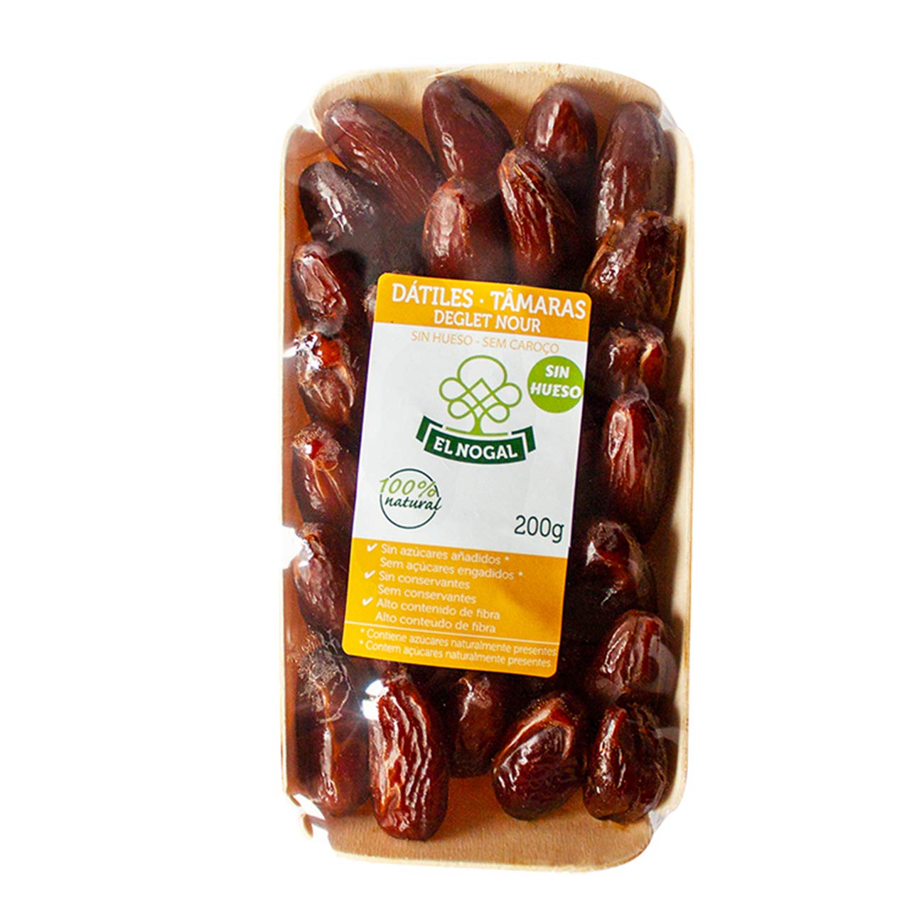 EL NOGAL Frutas Deshidratadas Dátiles Sin Hueso Bandeja, 200 G