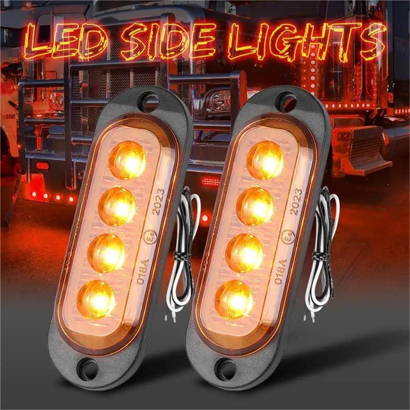 Freccia Auto Luce Di Segnalazione Laterale A LED Da 12 V E 24 V, Per Rimorchi, Camion, Roulotte, Barche Indicatore Laterale(10pcs Yellow)
