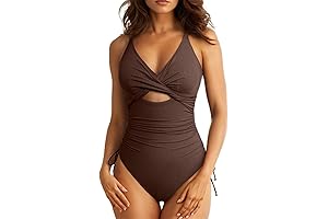 Ribbed Brown Corset One-Piece with Sexy Straps