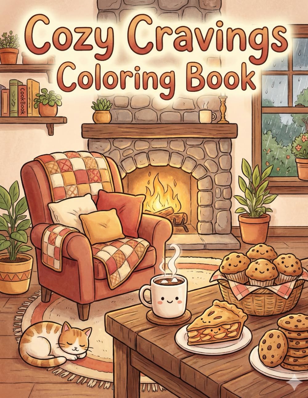 Cozy Cravings Coloring Book: A Bold and Easy Coloring Book for Adults and Kids: Simple Food Designs for Relaxation