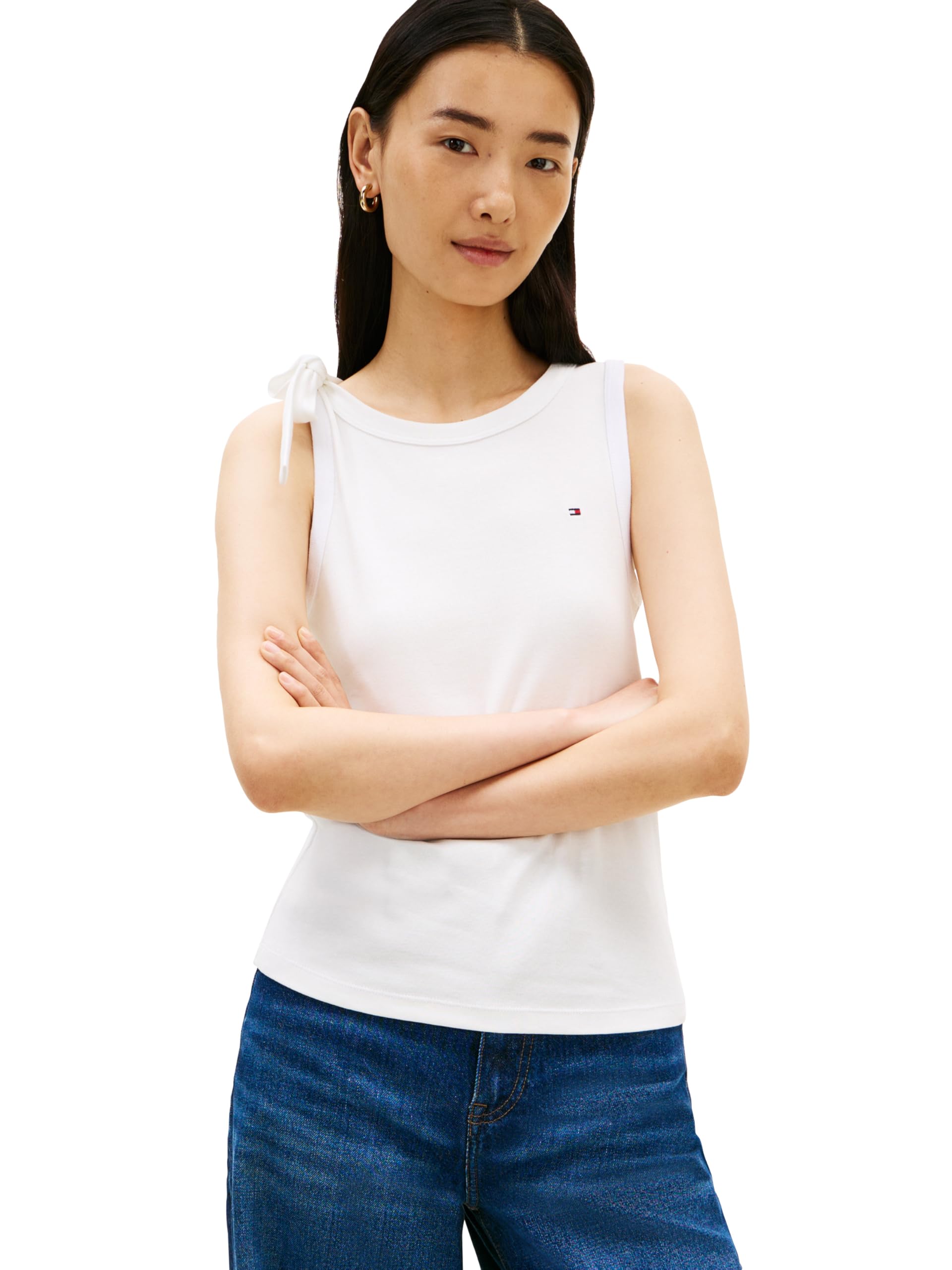 

                                                    Tommy Hilfiger Women's Ribbed Slim Crew Neck Tank 