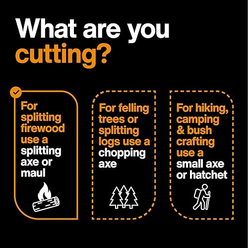 Vista 55 de Fiskars Hacha súper dividida de 36 pulgadas, divisor de madera para troncos de tamaño mediano a grande, con mango FiberComp que absorbe los golpes