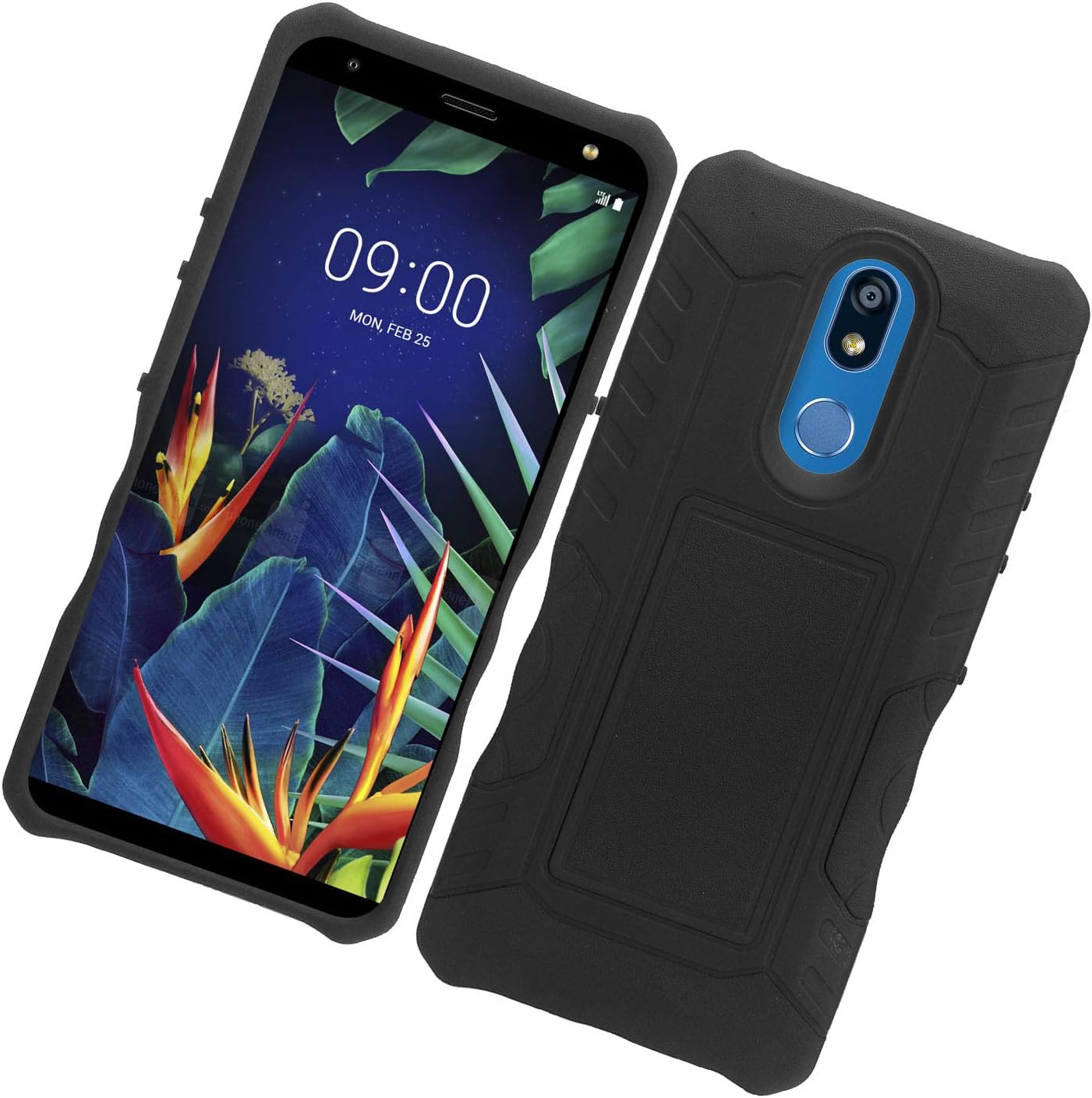 for LG K40, Harmony 3, Xpression Plus 2 (2019) LM-X420, LG Solo LTE L423DL - Rugged Shockproof Hybrid Phone Case - DC2 Black
