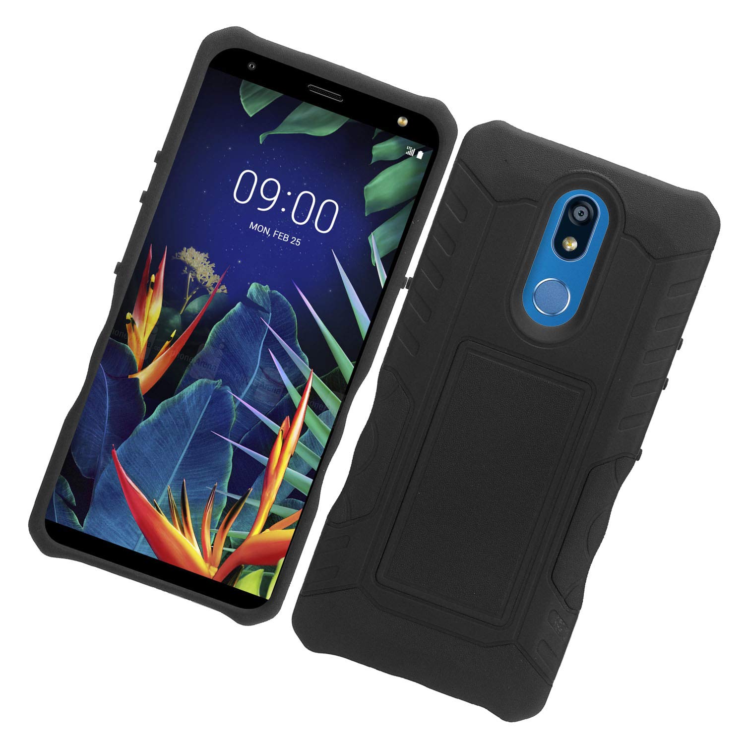 for LG K40, Harmony 3, Xpression Plus 2 (2019) LM-X420, LG Solo LTE L423DL - Rugged Shockproof Hybrid Phone Case - DC2 Black