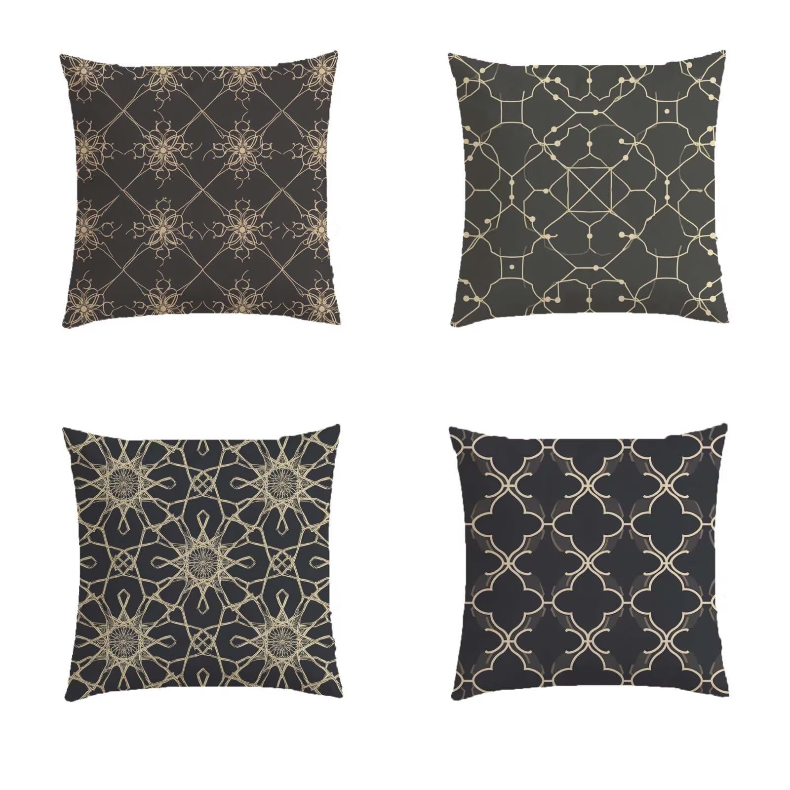 Housse coussin extérieur 70x70cm imperméable pour salon de jardin et canapé - Lot de 4 S130