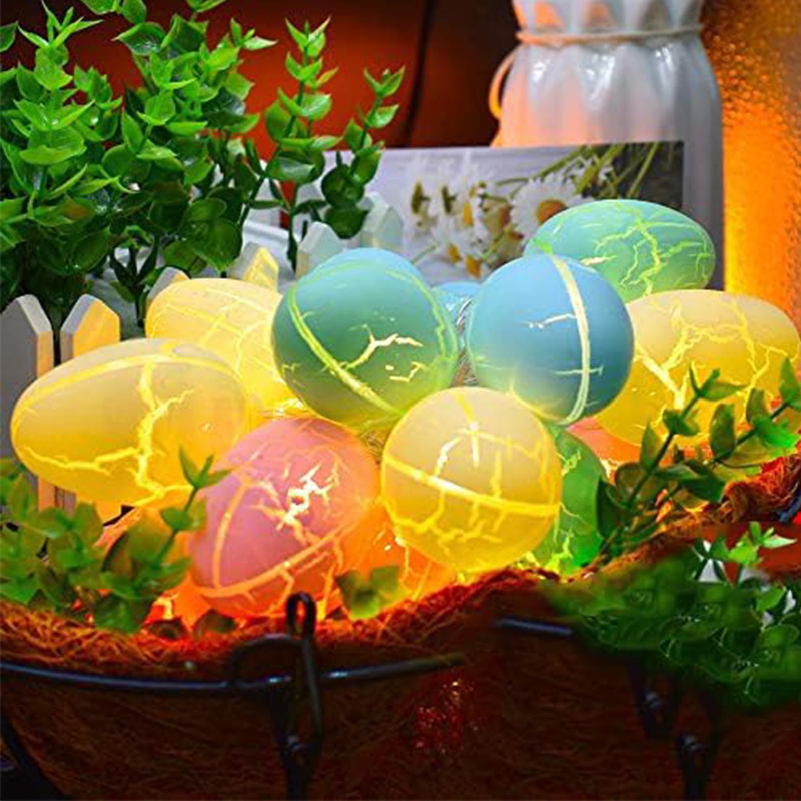 Luci Di Pasqua A LED 1.8m Con Timer - Decorazione A Uova Per Casa, Giardino E Finestre - Foto 5