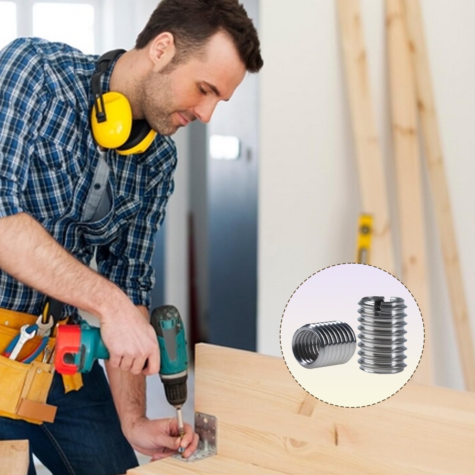 20 sztuk wkładek gwintowanych M12 na M10, tuleja gwintowana ze stali nierdzewnej 15 mm, gwint M12 do M10, adapter gwintowany, nakrętka wkręcana, zestaw redukcyjny gwintu do mechaniki samochodowej