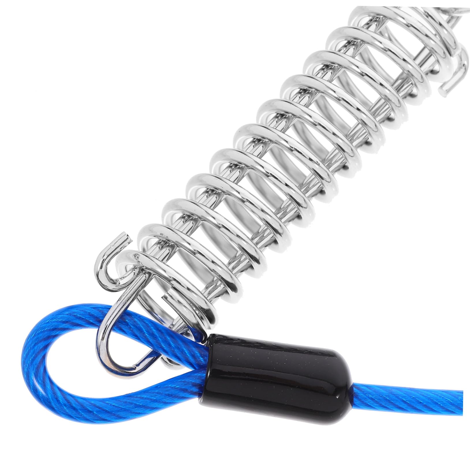 Laisse Chien Solide avec Crochet Pivotant et Ressort Amortisseur Câble pour Petit et Moyen Animal Attache Rapide et Flexible sans Nœuds