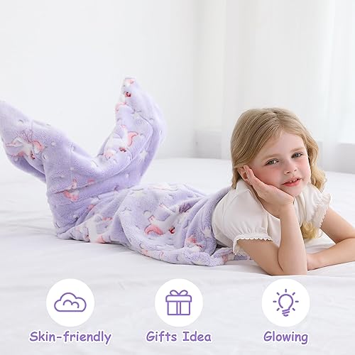 Miniatura 6 de Manta de cola de sirena para niños y adolescentes, adultos, de felpa suave de franela para todas las estaciones, manta para dormir, diseño de