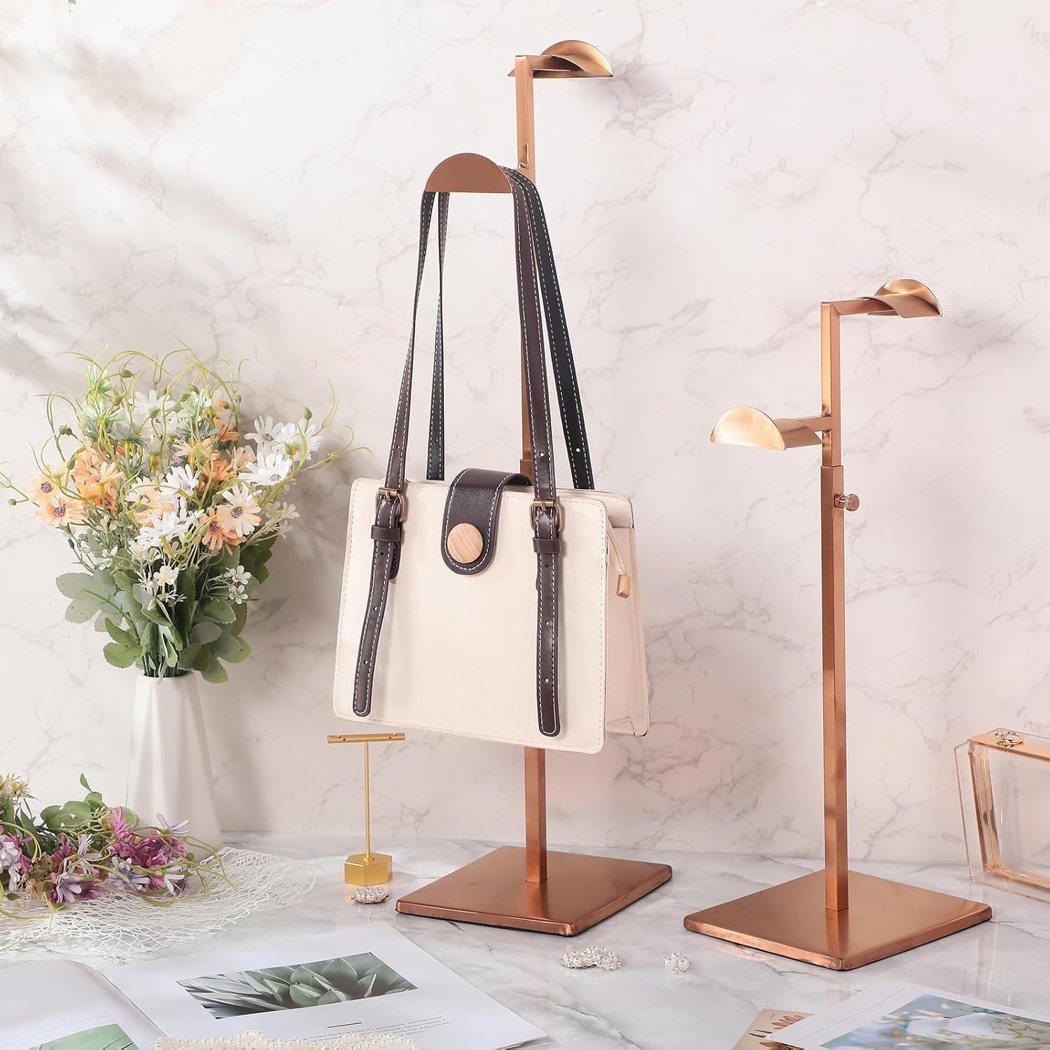 Handbag Display Stand 3-Pack Adjustable S - Stainless Steel Purse Rack ...