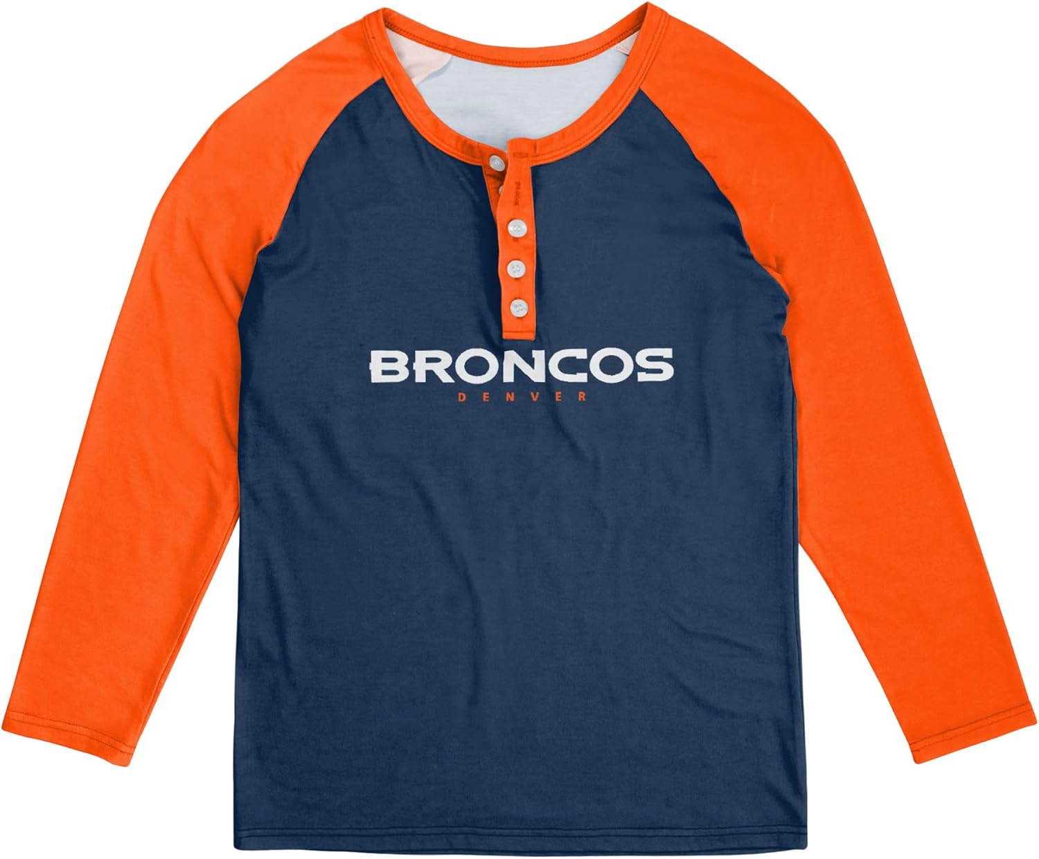 FOCO womens Nfl Team Logo Ladies Fashion Long Sleeve Henley Shirt, Big Wordmark, X-Large US