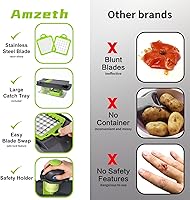 Vista 9 de Vegetable Chopper Veggie Chopper,Mandoline Slicer,Multifunctional 12 in 1 Food Choppers, Kitchen Vegetable Slicer Dicer Cutter,Onion Mincer,Cheese