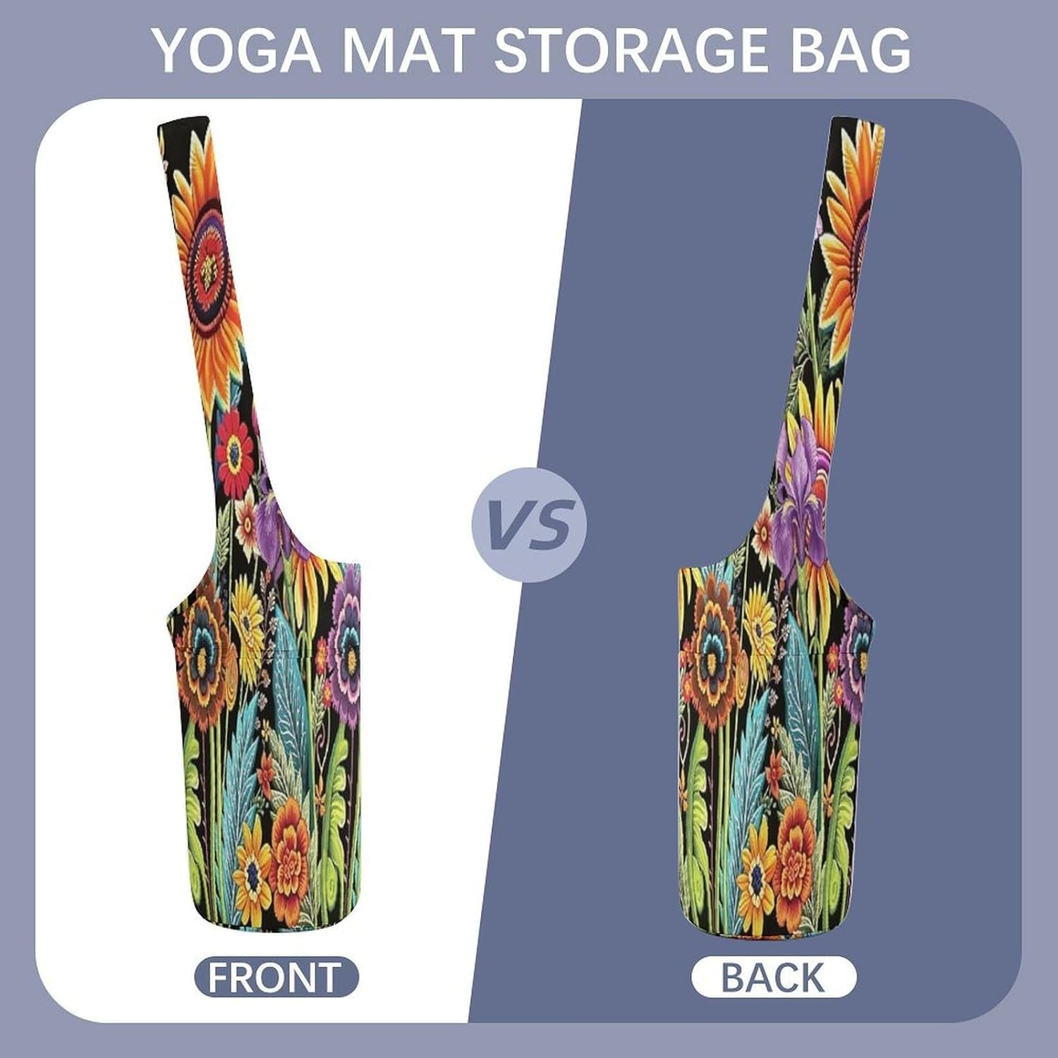 Spring Sunflower Canvas Yoga Mat Bag Yoga Mat Carrier image 3