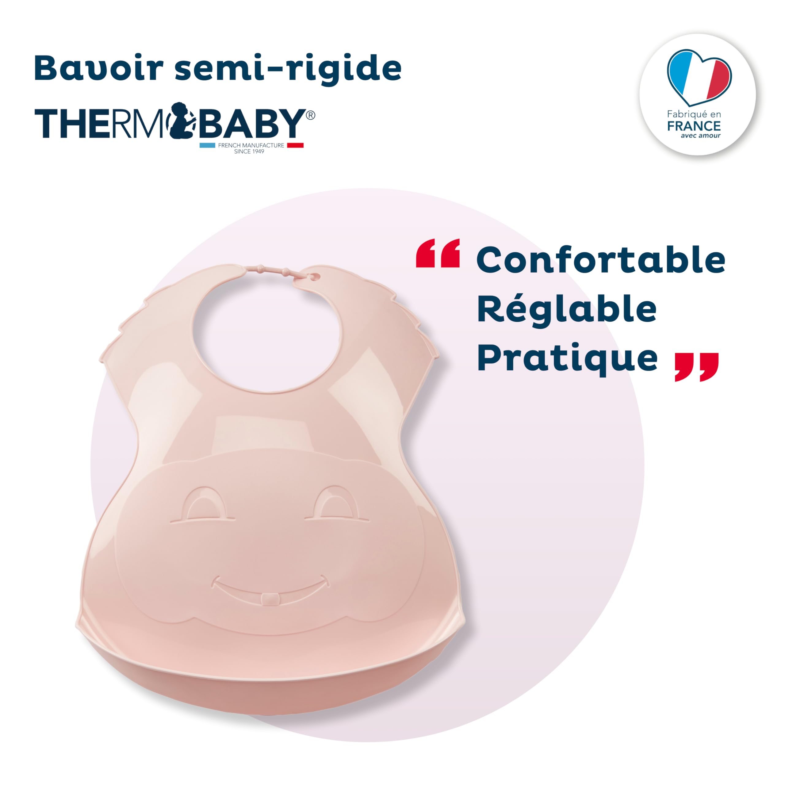 Thermobaby Półsztywny śliniak z rekuperatorem - wyprodukowany we Francji - lodowy brązowy