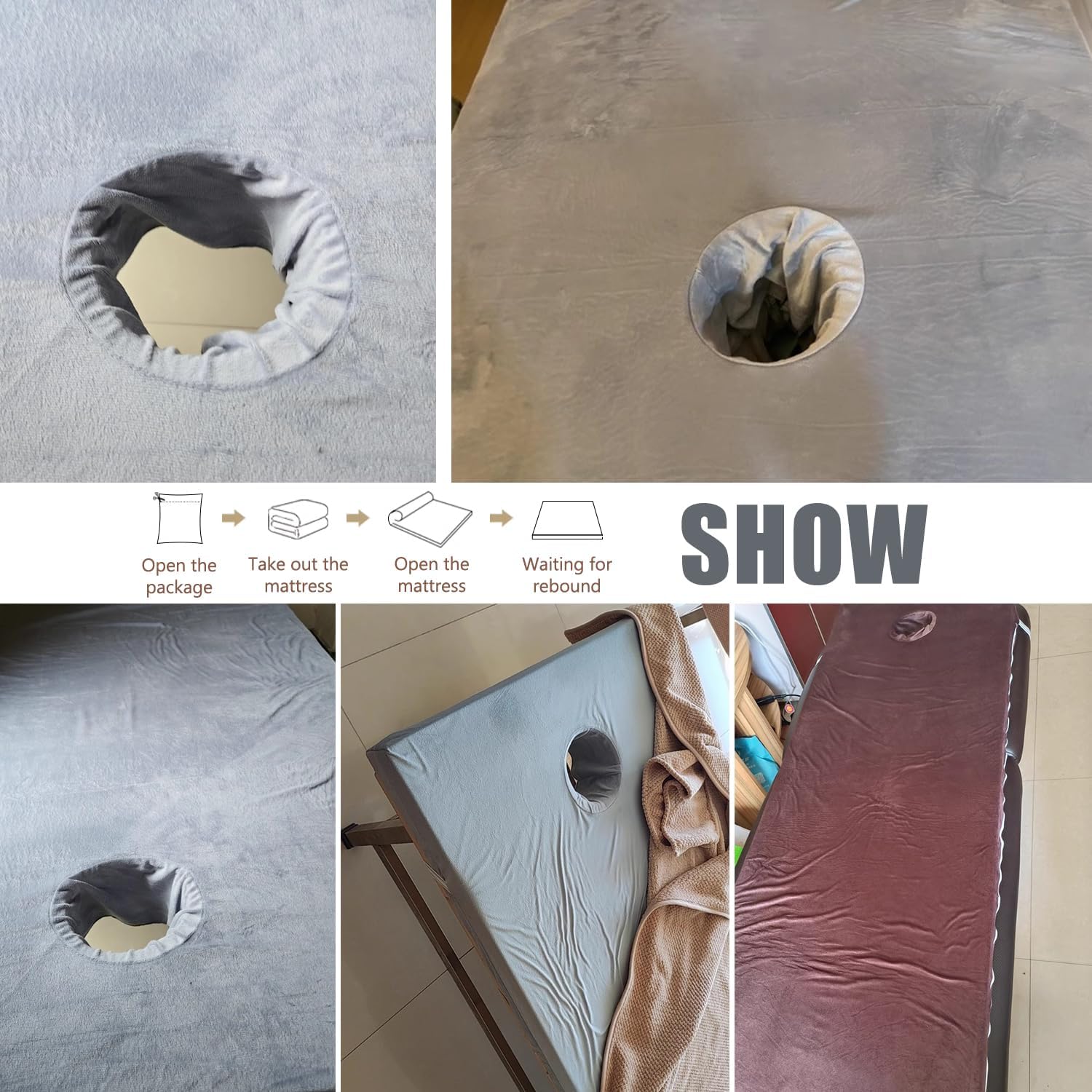 Pink(r),190 * 70cm, Sponge Massage Table Mattress Topper with Elastic Band Non-Slip Thicken 8Cm Lash Bed Foam Topper Spa Bed Padding Without Hole Mattress Topper for Spa Beauty Bed