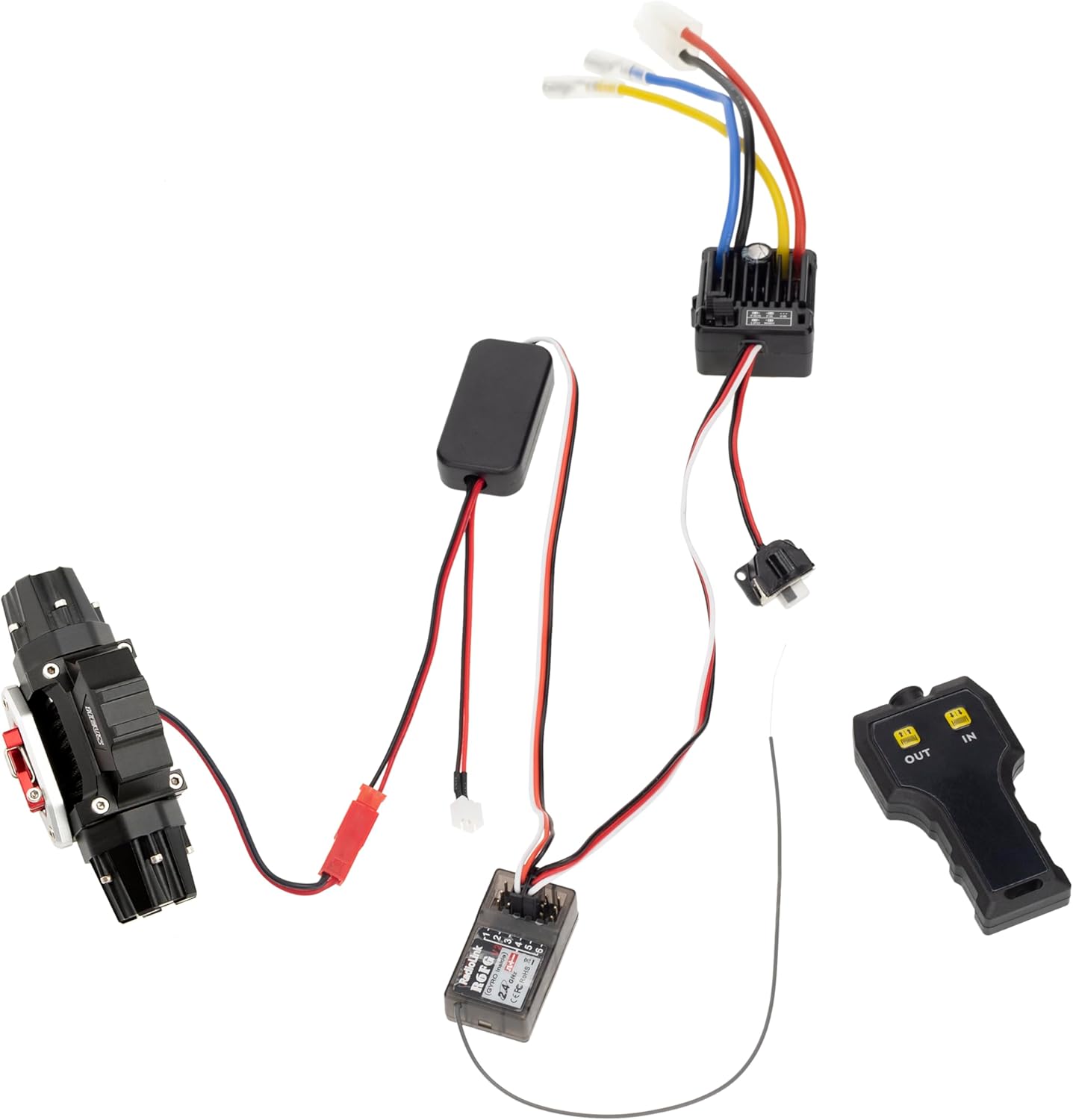 MEUS RACING RC 1/10 Winch with Dual Motor for Axial SCX10 Traxxas TRX4 Redcat Tamiya HPI D90 1/10 RC Crawler (Without Controller)