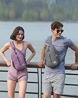 Vista 159 de Waterfly - Mochila cruzada tipo bandolera para viajes y caminatas, bolsa de pecho, Gris, talla única