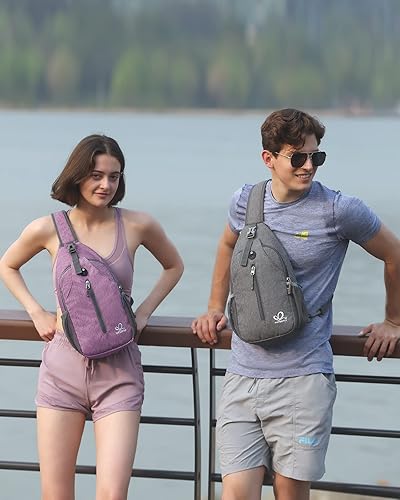 Miniatura 3 de WATERFLY - Mochila cruzada tipo bandolera para viajes y senderismo bolsa de pecho Negro, Gris oscuro, FLAXEN, Gris, Lemon Yellow, Verde menta, Azul