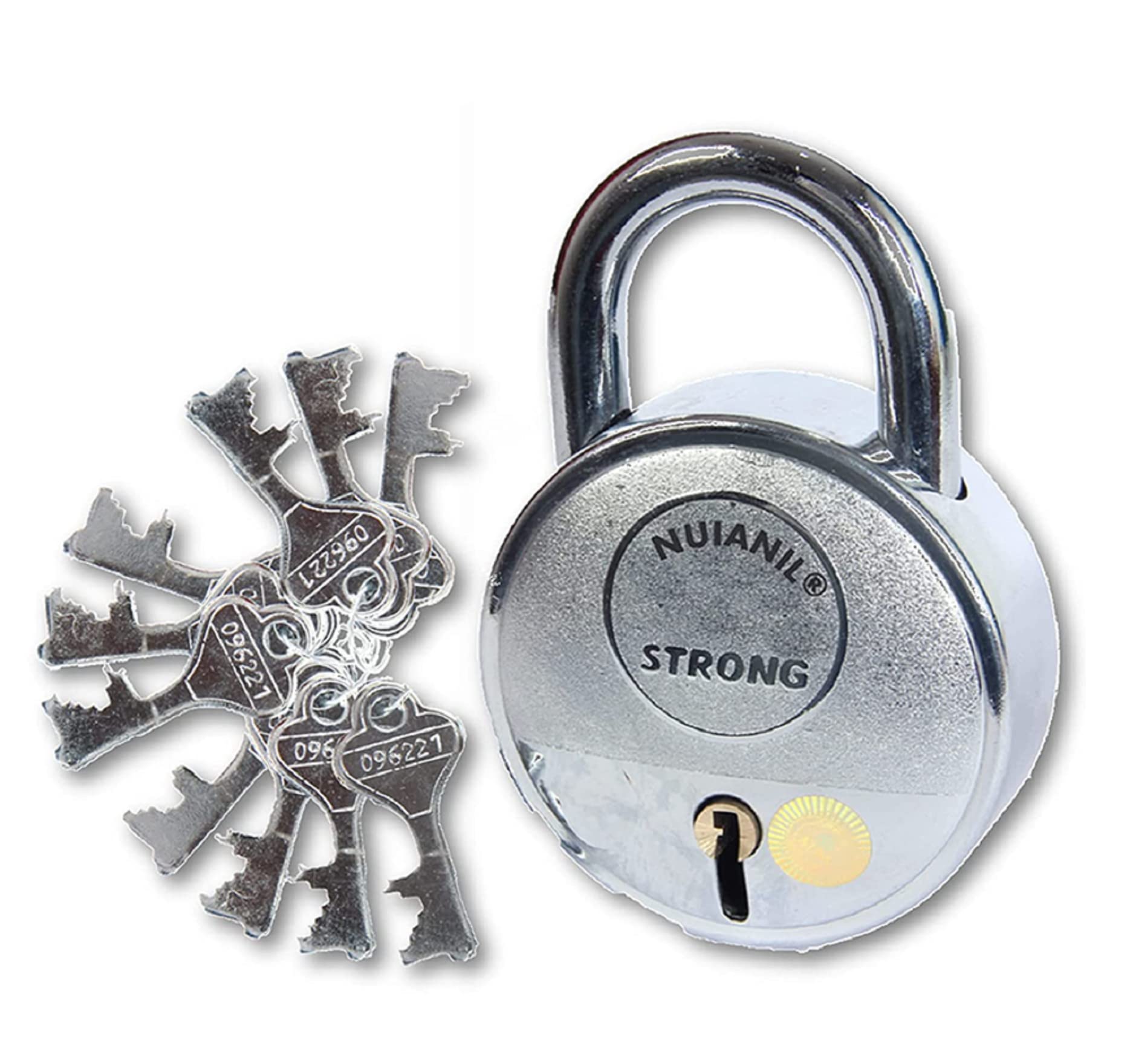 Nuianil Steel keyed Padlock with 10 Original Keys “Pack of 1 with 10 Keychains”,Silver (B097DYXG3H) Amazon Price History, Amazon Price Tracker