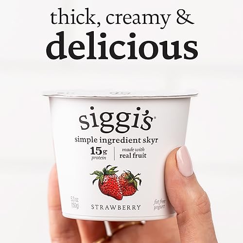 Miniatura 5 de Siggi's - Yogur islandés sin grasa colado, fresa, 5.3 onzas, taza individual – Yogur espeso rico en proteínas