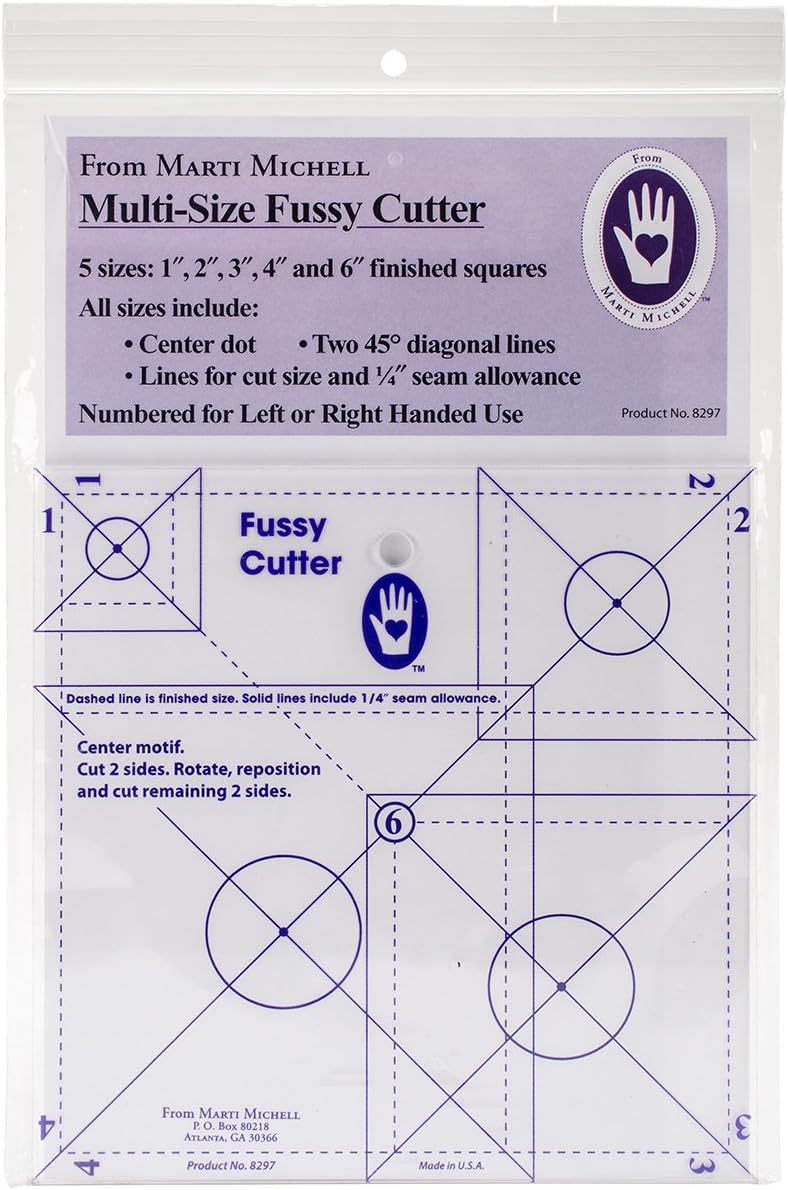 Michell Marketing 8297 Multisize Fussy Cutter Ruler , Blue 10.75 x 7 x 0.19