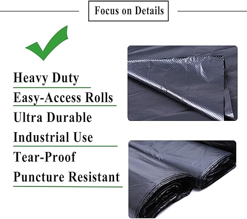 Miniatura 3 de Bolsas de basura de 33 galones, bolsas de basura negras resistentes, versión mejorada, bolsas de basura grandes de 32 x 39 pulgadas, 30 galones, 32