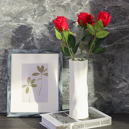 Miniatura 6 de Fixwal Jarrón de cerámica para flor, jarrones grandes para decoración rústica del hogar, decoración de sala de estar, decoración moderna de granja,