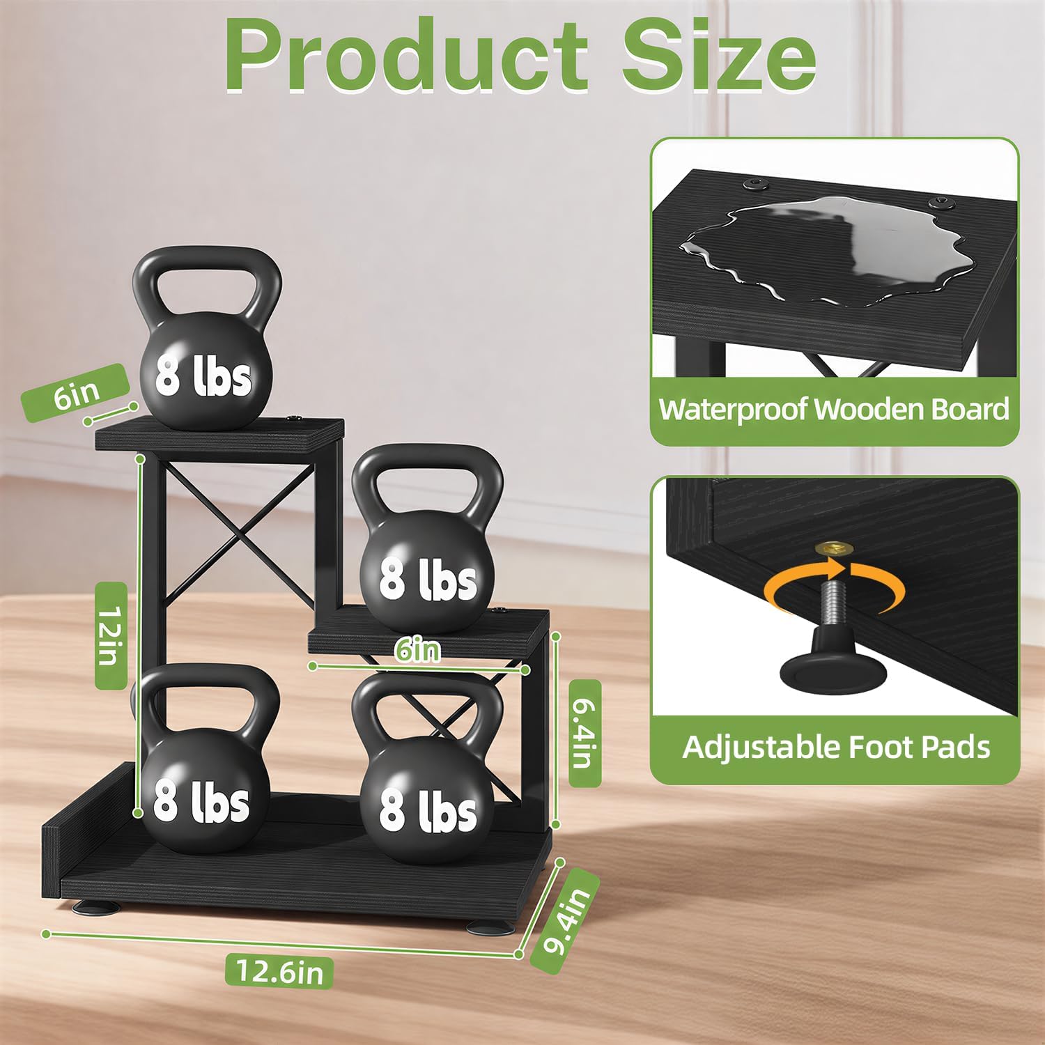 iDavosic.ly Table Top Small Plant Stand, Succulent Holder for Desk, Black image 3