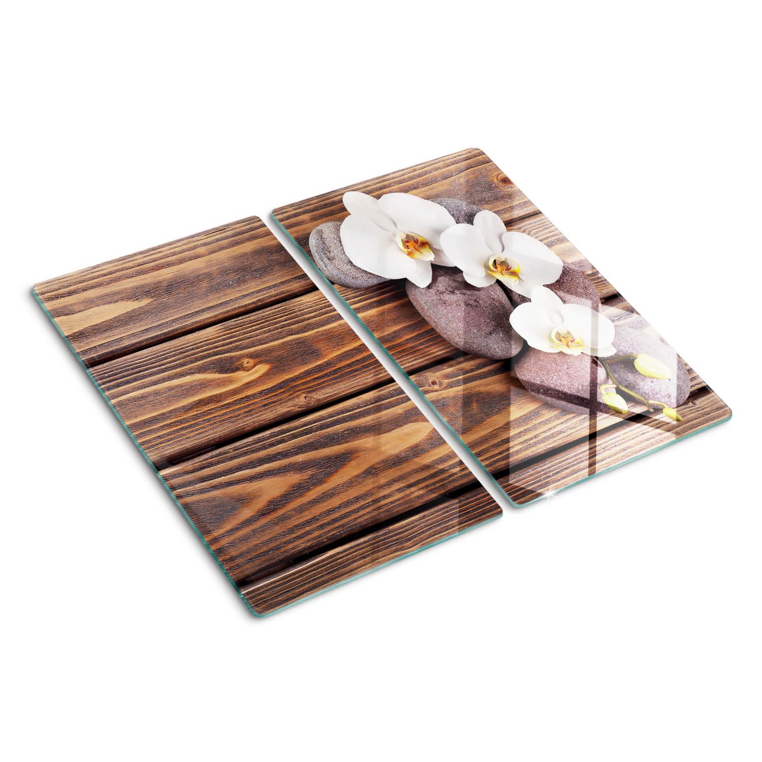 Planche à découper en verre trempé résistant à la chaleur 2x30x52 cm motif pissenlit