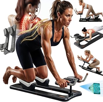 Crawling Training Machine Spine Twist & Stretch Trainer Home Gym Exercise Machine, 3 Adjustable Height LED Counter 230kg Capacity,Detachable for Full-Body WorkoutBlack, 57in