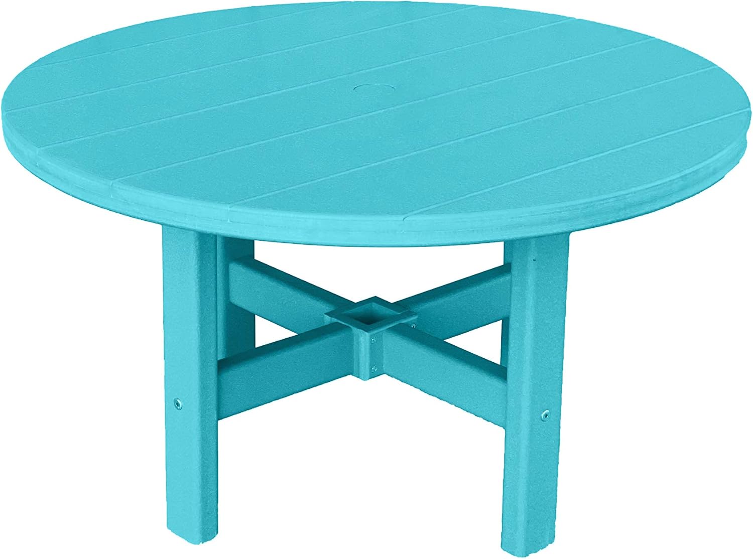 Phat Tommy Round Outdoor Coffee Table - Poly Resin Outdoor Table - Small All Weather Patio Coffee Table, Poly Furniture, Brown