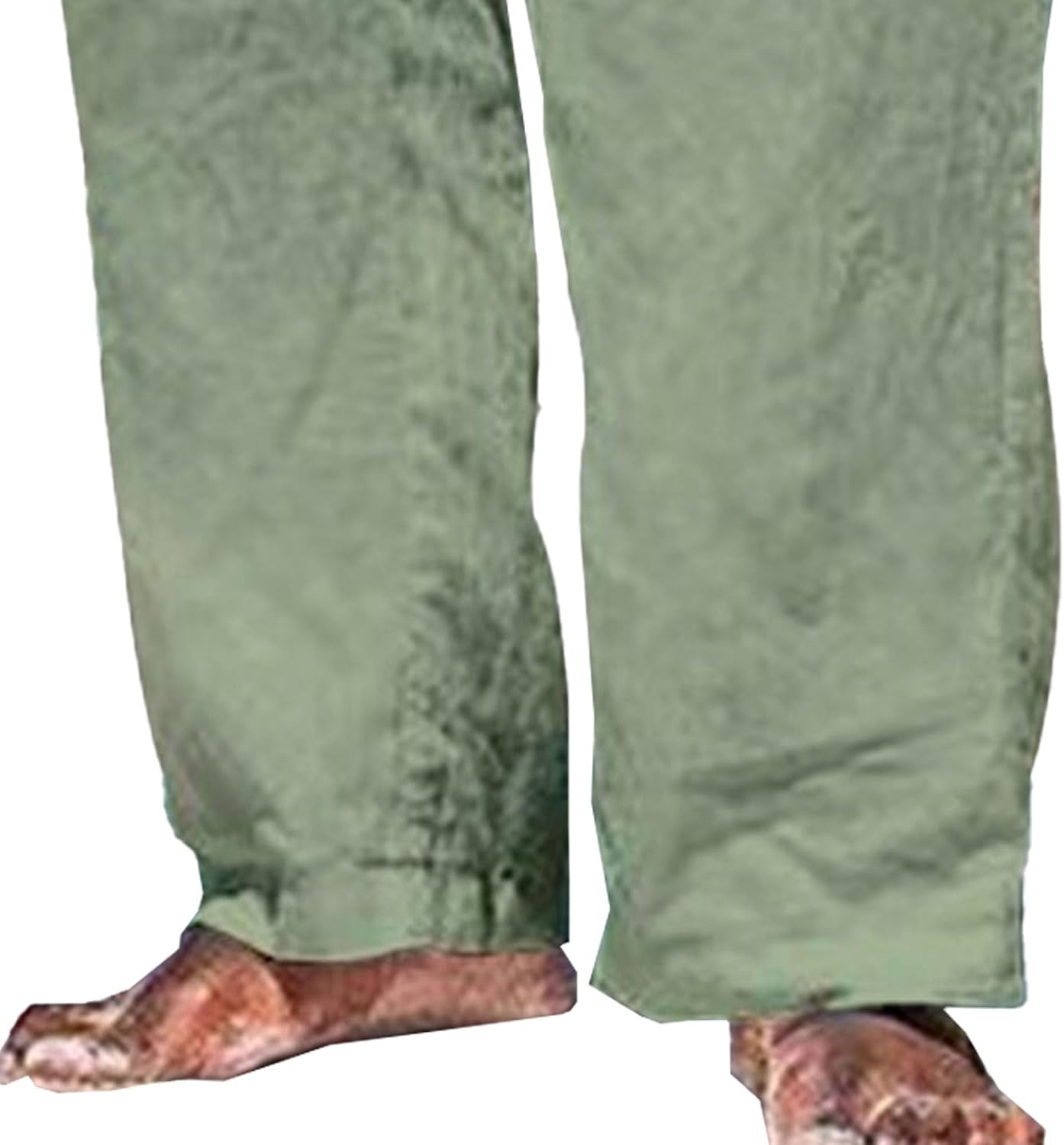 Men's Solid Relaxed Fit Spring Fall Pants Cotton Linen Drawstring Hiking Pants Baggy Running or Athletic Trousers
